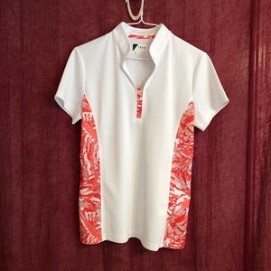 Women’s golf shirt, Izod Golf, Size M, white and salmon colors. NWOT